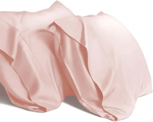 WishSmile Cooling King Juego de 2 fundas de almohada transpirables, frescas, sedosas, suaves, absorben la humedad para personas que duermen con Rosa