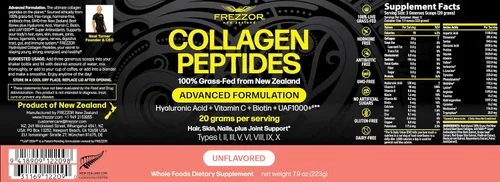 Miniatura 2 de FREZZOR Péptidos de colágeno en polvo, líneas finas y arrugas, cabello y uñas, apoya la flexibilidad y movilidad juveniles, 100% colágeno