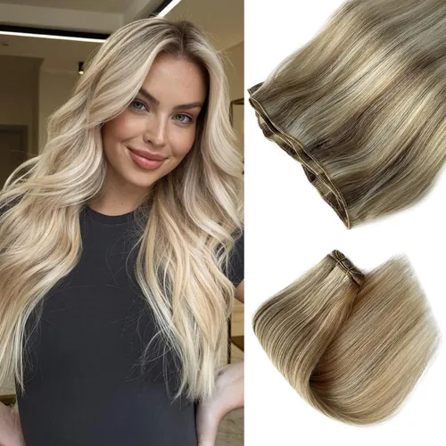 Miniatura 22 de Extensiones adhesivas rubias de cabello humano brasileño grado 9A, #60 rubio platino, cinta en 12 pulgadas, 20 unidades por juego, extensiones