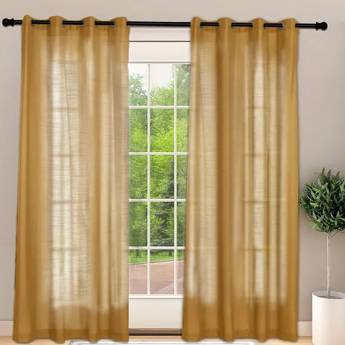 Miniatura 18 de Frelement Cortinas opacas extralargas de 108 pulgadas de largo, para sala de estar, cortinas de lino con bloqueo de luz, cortinas con aislamiento