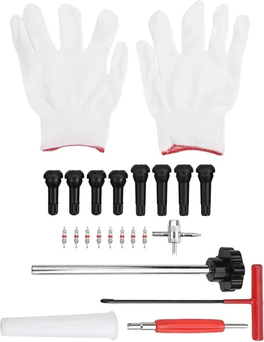 Miniatura 3 de 22-Piece Quick Change Tire Valve Tool Kit, 15-Second Stem Replacement For Cars, Trucks, ATVs, Motorcycles With TR413/414 Cores(black)