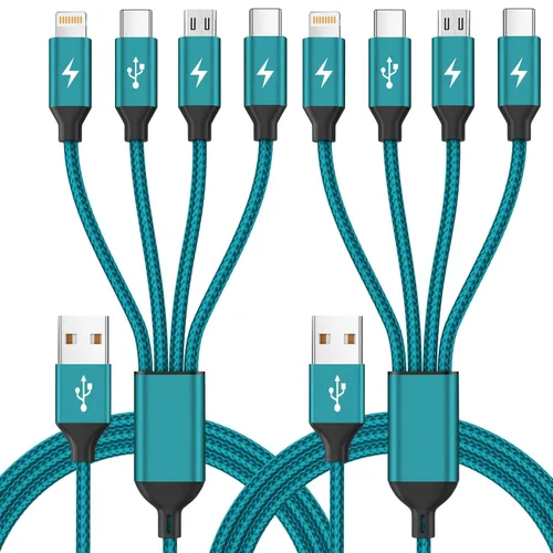Miniatura 12 de Cable USB C múltiple [2 unidades, 4 pies], cable de carga 3 en 1 para múltiples dispositivos, cables de carga trenzados, cable de carga de teléfono