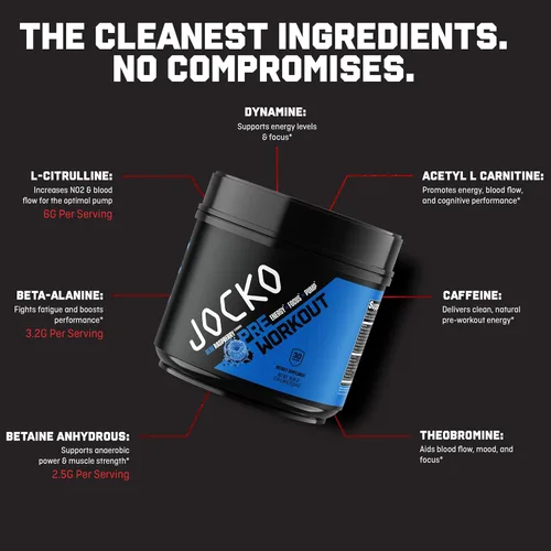 Miniatura 3 de Jocko Fuel Ultimate Polvo Pre-Entrenamiento - Bebida energética en polvo para antes del entrenamiento para hombres y mujeres - Mezcla nootrópica sin