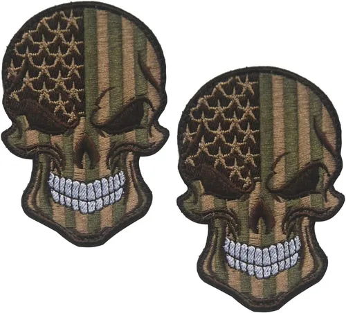 Miniatura 9 de 2 parches de bandera de AliPlus de España, parches de calavera bordados, tácticos, militares, moral, parche con gancho y bucle