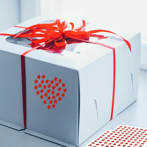 Miniatura 4 de Calcomanías de estrella roja de 0.3 pulgadas de diámetro, 4320 piezas, 40 hojas, calcomanías de recompensa para niños, ideales para gráficos de Rojo