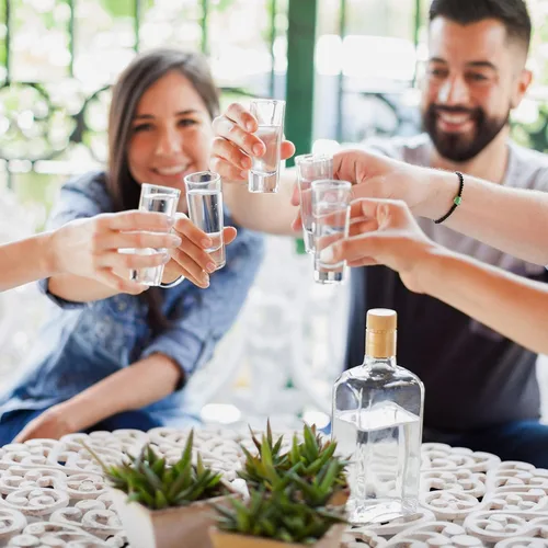 Miniatura 5 de Oggi Vasos altos con base pesada, juego de 6 vasos de chupito de vidrio real, diseño fresco y clásico, regalos ideales para padrinos de boda, vasos