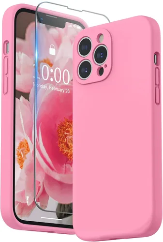 Miniatura 19 de SURPHY Funda compatible con iPhone 13 Pro Max con protector de pantalla, (protección de cámara + forro de microfibra suave), funda de silicona Negro