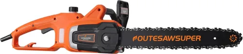 Motosierra eléctrica de 16 pulgadas con motor lateral con cable y reabastecimiento automático de cadena, para cortar madera, cortar árboles, patio,