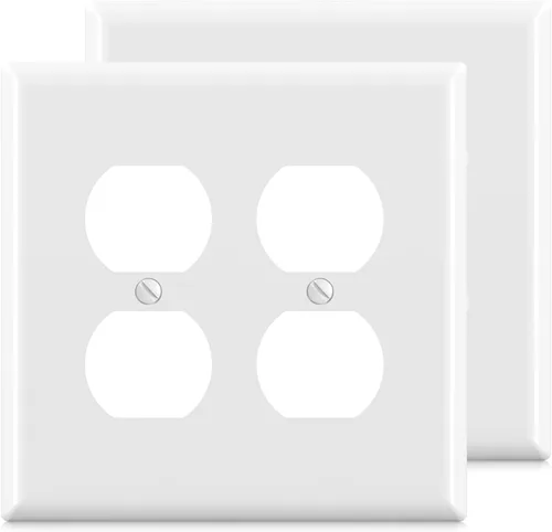 Miniatura 19 de ELEGRP Placas de pared dúplex sin tornillos de 2 segmentos, cubierta frontal termoplástica irrompible de tamaño mediano para toma de corriente Mate