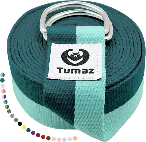 Miniatura 18 de Tumaz Yoga Strap/Stretch Bands [15+ Colors, 6/8/10 Feet Options] with Extra Safe Adjustable D-Ring Buckle, Durable and Comfy Delicate Texture - Best