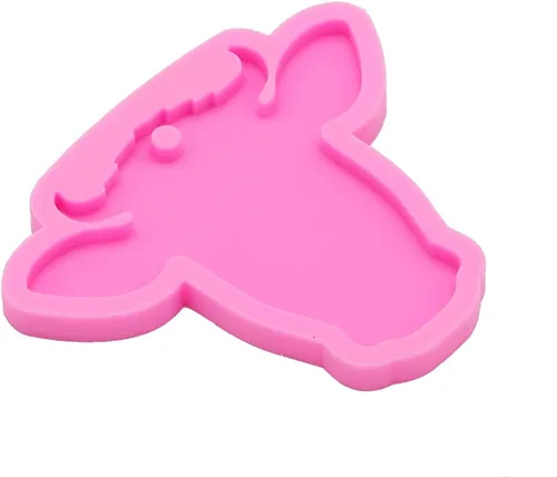 Miniatura 5 de Molde de silicona brillante con forma de cabeza de toro, llavero de cara de vaca, molde de arcilla polimérica, collar hecho a mano, joyería