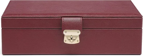 Miniatura 9 de Vlando Joyero para mujeres y niñas organizador de joyas grande de 2 capas soporte de joyería de piel sintética con bandeja extraíble para collares