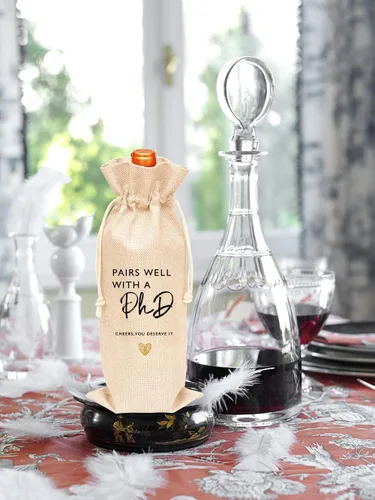 Miniatura 3 de Toctose Regalo de graduación de doctorado - Bolsa de vino para él, ella, hijo, hija o amigo - GDWB014
