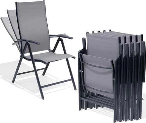 Miniatura 10 de Crestlive Products. Conjunto de 2 sillas plegables de patio, 7 niveles ajustables, reclinables, con respaldo alto, para exterior, sillas de césped