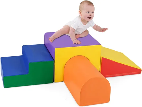 Miniatura 12 de Costzon Juguetes de escalada para niños pequeños, 3 piezas de bloques de escalada de espuma de cocodrilo con fundas de terciopelo extraíbles