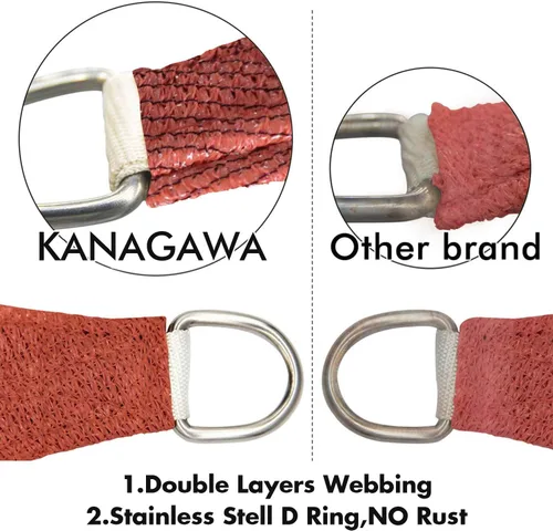 Miniatura 4 de KANAGAWA - Toldo triangular con bloque UV, color gris oscuro para patio,jardín, jardín trasero, actividades al aire libre Rojo (Rust Red)