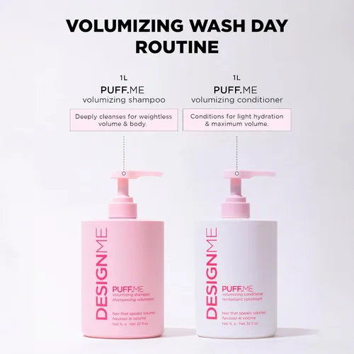 Miniatura 2 de Design.Me PUFF.ME - Paquete de champú y acondicionador de volumen para el cabello, champú y acondicionador de color sin parabenos ni sulfatos