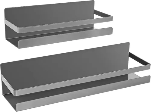 Uten Estante grande para especias para refrigerador, paquete de 2 estantes magnéticos fuertes, organizador de refrigerador movible, ahorro de Gris
