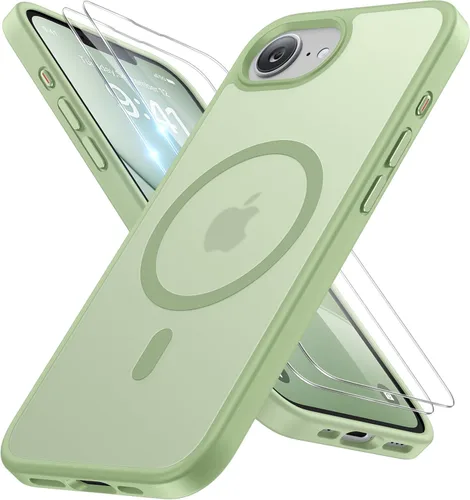 Miniatura 40 de Miracase Funda diseñada para iPhone SE 2022/SE 2020/7/8, funda multicolor de silicona a prueba de golpes (rojo)