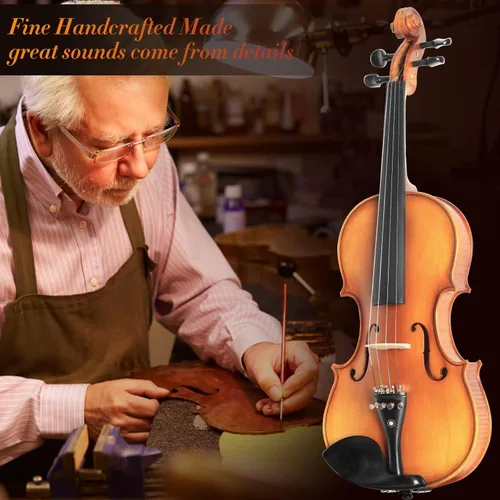 Miniatura 4 de Violín Acústico Para Principiantes, CVN-500 Violines de Iniciación de Madera Maciza de Ébano Equipados, Kit de Violín para Estudiantes con Estuche