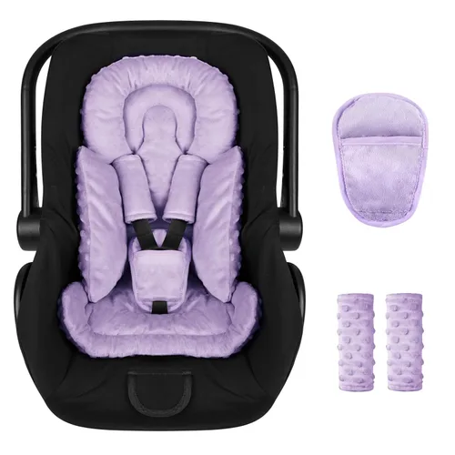 Miniatura 12 de Inserto de asiento de automóvil para niño y niña, inserto de asiento de automóvil para recién nacido 3 en 1 con almohadillas para correa, soporte
