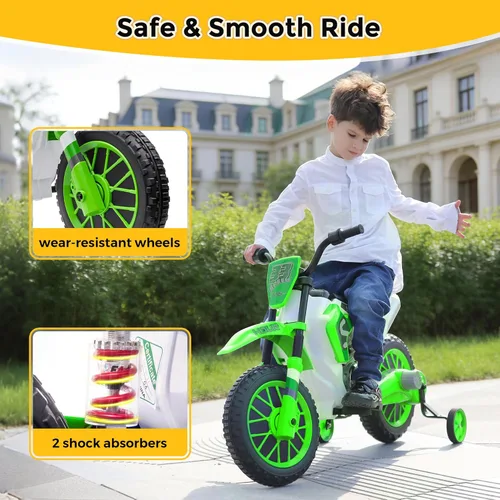 Miniatura 2 de TOBBI Motocicleta Eléctrica para Niños 12V Bicicleta de Tierra Juguete de Montar Motocicleta a Batería Vehículos Motorizados para Niños Todoterreno