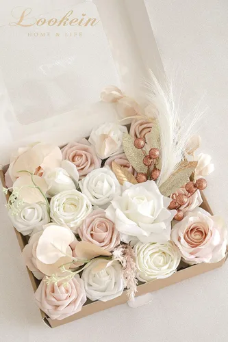 Miniatura 6 de Lookein Flores Artificiales para Decoración de Boda DIY Ramo de Novia Centros de Mesa Guirnaldas de Flores Coronas Arco de Pasillo Decoración