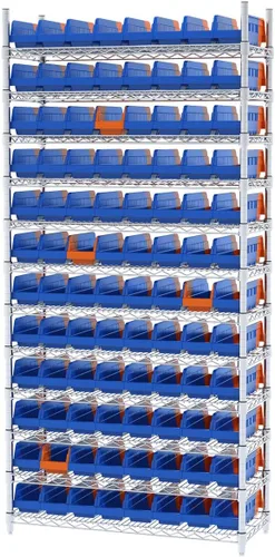 Miniatura 5 de Akro-Mils 36442 - Cubo de plástico Kanban con control de inventario con doble tolva indicador, 11-5/8 pulgadas x 4-1/4 pulgadas x 4 pulgadas