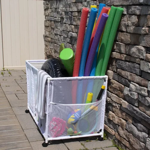 Miniatura 3 de Soporte para fideos de piscina, juguetes, pelotas y flotadores, organizador de almacenamiento de malla, altura para niños, grande