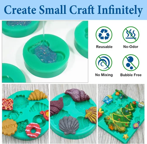 Miniatura 4 de JDiction - Kit de fabricación de moldes de silicona reutilizable 35X, silicona reutilizable para hacer moldes, sin mezcla, no tóxica, goma