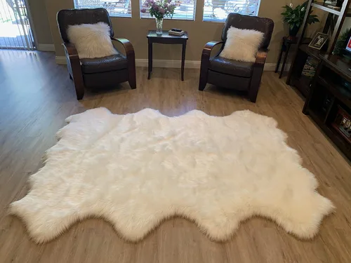 Miniatura 34 de LAMBZY Alfombra de pelo de oveja sintética, hipoalergénica, súper suave, sedosa para sala de estar, habitación de los niños, sofá