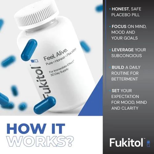 Miniatura 3 de Fukitol™ Pastillas placebo – El regalo de dejar ir – Divertido regalo de broma para aliviar el estrés (30 unidades) – Regalo único para cumpleaños