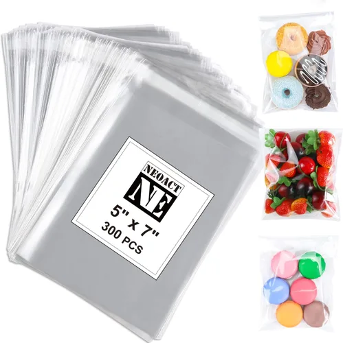 Miniatura 14 de 800 piezas de bolsas transparentes resellables de celo/celofán de 3 tamaños con 4×6, 5×7, 6×9 pulgadas, ideales para panadería, aperitivos, velas