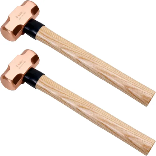 Miniatura 13 de WEDO Juego de martillo de trineo de cobre de 3 piezas, 3 lb+4 lb+5 libras, mango de fibra de vidrio, forja, resistente a la corrosión, estándar DIN