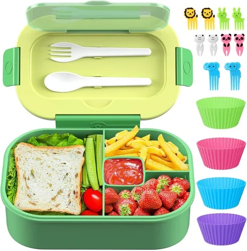 Miniatura 12 de Lonchera Bento para niños y adultos, estilo bento, 44.0 fl oz, tamaño de porción ideal a prueba de fugas, para adolescentes y niños, sin BPA