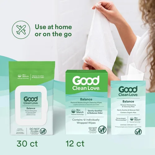 Miniatura 5 de Good Clean Love Rebalance Toallitas hidratantes y limpiadoras personales, reduce naturalmente el olor y apoya la salud vaginal, producto de higiene