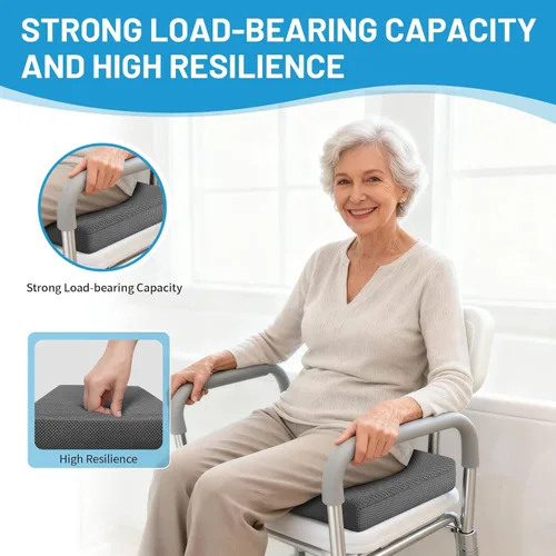 Miniatura 2 de Cojín de asiento de ducha, almohadilla suave para silla de baño de ancianos, fácil de limpiar y de secado rápido, con material de fibra de aire 4D
