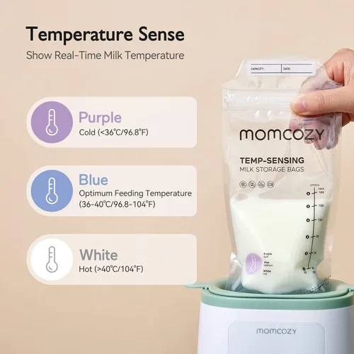 Miniatura 2 de Momcozy Bolsas de Almacenamiento de Leche Materna, Bolsas de Almacenamiento de Leche con Cambio de Color Sensible a la Temperatura para Lactancia