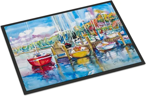 Miniatura 70 de Caroline's Treasures JMK1017JMAT - Tapete de caza de rana garza azul, 24 x 36 pulgadas, tapete para puerta delantera, interior y exterior