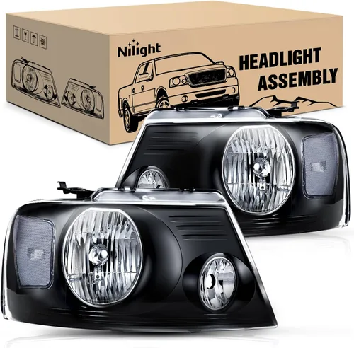Miniatura 8 de Nilight - Conjunto de faros delanteros para Ford F150 F-150 2004-2008, 2006-2008 Lincoln Mark LT, faro LED DRL, carcasa cromada Carcasa