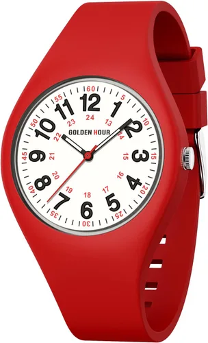 GOLDEN HOUR Relojes deportivos impermeables analógicos unisex para enfermeras, profesionales médicos, estudiantes, esfera militar brillante y fácil