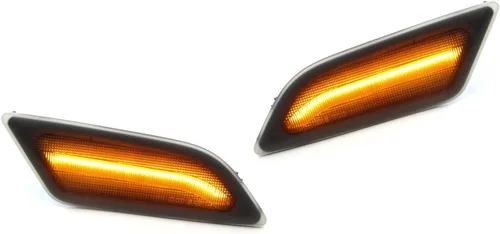 Miniatura 9 de iJDMTOY Kit de luz de marcador frontal LED ámbar con lente ahumada compatible con Mercedes W204 LCI C250 C300 C350 Sedán/Coupe 2012-14, alimentado