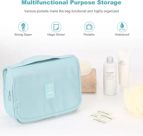 Miniatura 6 de Bolsa de aseo colgante Mossio - Organizador de viaje grande para cosméticos y maquillaje para hombres y mujeres con gancho resistente