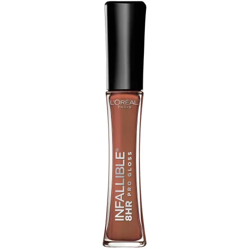 Miniatura 33 de L'Oreal Paris Maquillaje Infallible Brillo labial hidratante de 8 horas, Fiery, 0.21 onzas líquidas