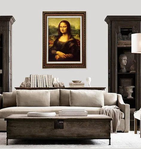 Miniatura 3 de ELITEART - Mona Lisa por Leonardo DaVinci Reproducción de pintura al óleo Giclée Wall Art Impresiones en lienzo - Tamaño enmarcado: 26 x 36 pulgadas