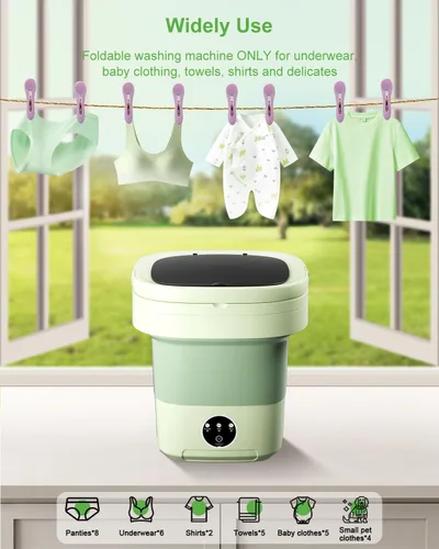 Miniatura 7 de Lavadora portátil, mini lavadora de capacidad mejorada de 16 litros Limpieza profunda compacta de ropa interior, ropa de bebé, ropa pequeña