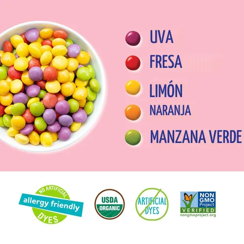 Miniatura 5 de YumEarth Organic Giggles - Caramelos masticables aptos para alérgicos (los 9 mejores gratis), sin colorantes artificiales, sin OMG, sin gluten