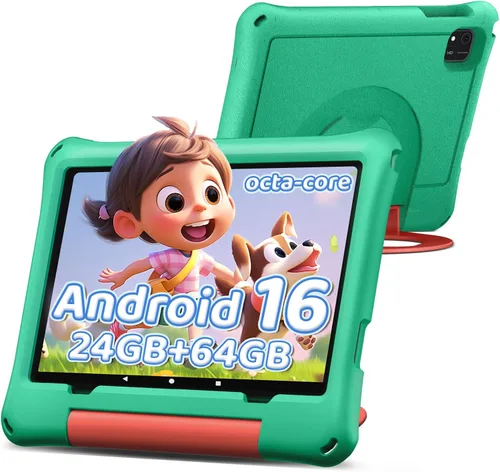 Miniatura 10 de Tablet infantil de 10 pulgadas, tableta Android 16 para niños, procesador Octa-Core, 24 GB de RAM, 64 GB ROM 1TF tarjeta expandible para niños Azul
