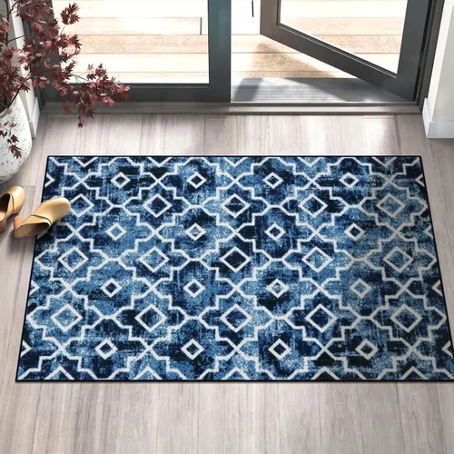 Miniatura 9 de Wonnitar Tapete marroquí para puerta interior, antideslizante, lavable a máquina, de perfil bajo, atrapador de suciedad, de bienvenida para entrada