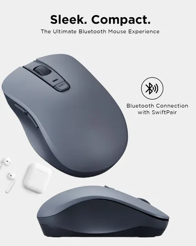 Miniatura 2 de Lenovo Ratón recargable USB-C silencioso (WL500) - Botones silenciosos, recargable USB-C, agarre ambidiestro, DPI ajustable - Receptor